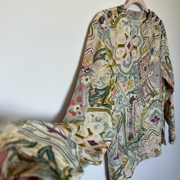 Vintage Top Floral Paisley Design Hippie Boho Festival Multicoloured Long Sleeve - Picture 6 of 14